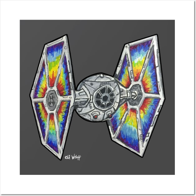 Tie Dyed Fighter Wall Art by eliwolff